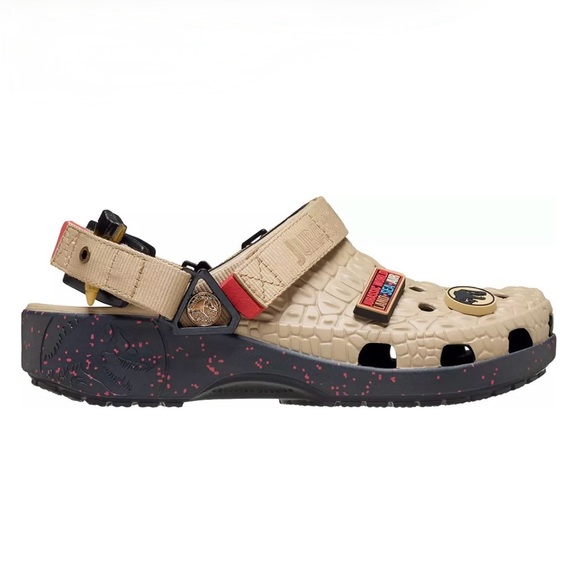 NWT CROCS Jurassic World Classic Clog J6 / M7/W9 Beige Orange Black Red Dinosaur - Picture 3 of 7